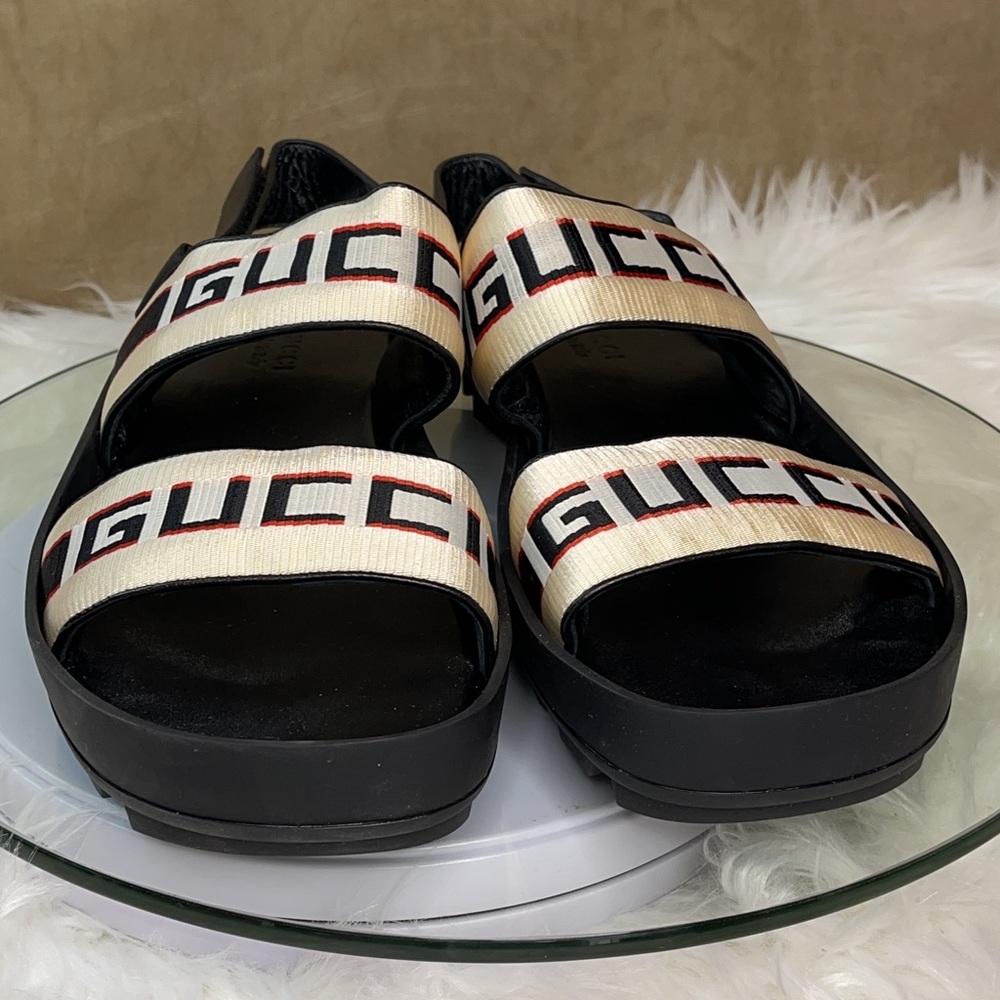 Gucci Striped Strapped Sandals